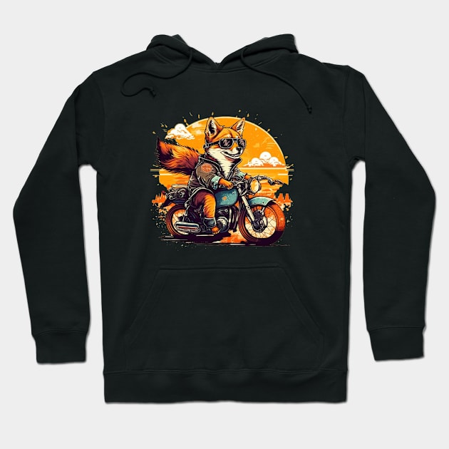 A Dog Riding A Bike Funny Hoodie by Riyo